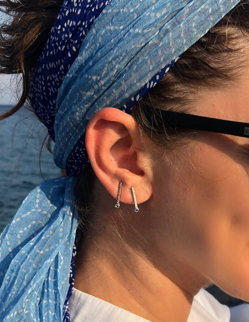 ¡Buenos Días! Small White Diamond Ray Single Earring